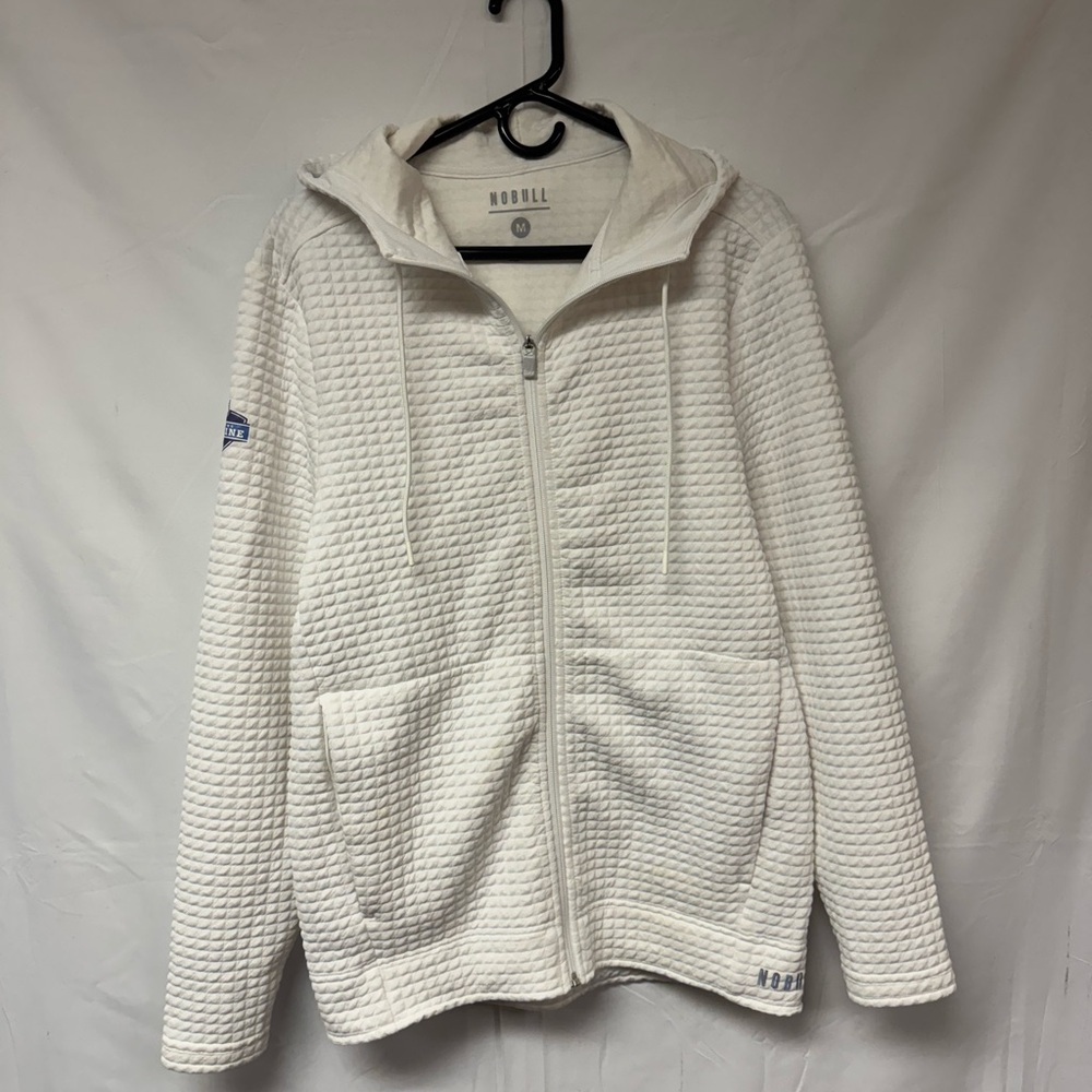 NOBULL White Hooded Zip-Up Jacket